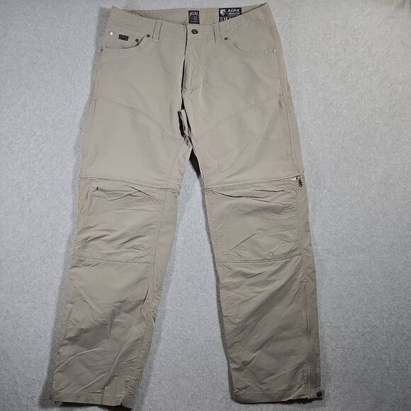 Kuhl Men Pants 36x32 Stealth Liberator Convertible Khaki Zip Off Hiking Outdoor - Picture 1 of 12